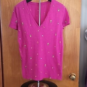 Target A New Day Hot Pink V neck T Shirt